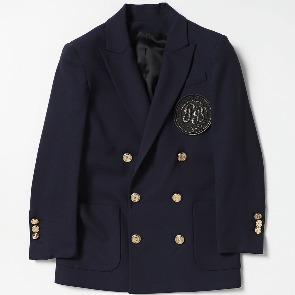 BALMAIN kids blazer - navy blue size 10